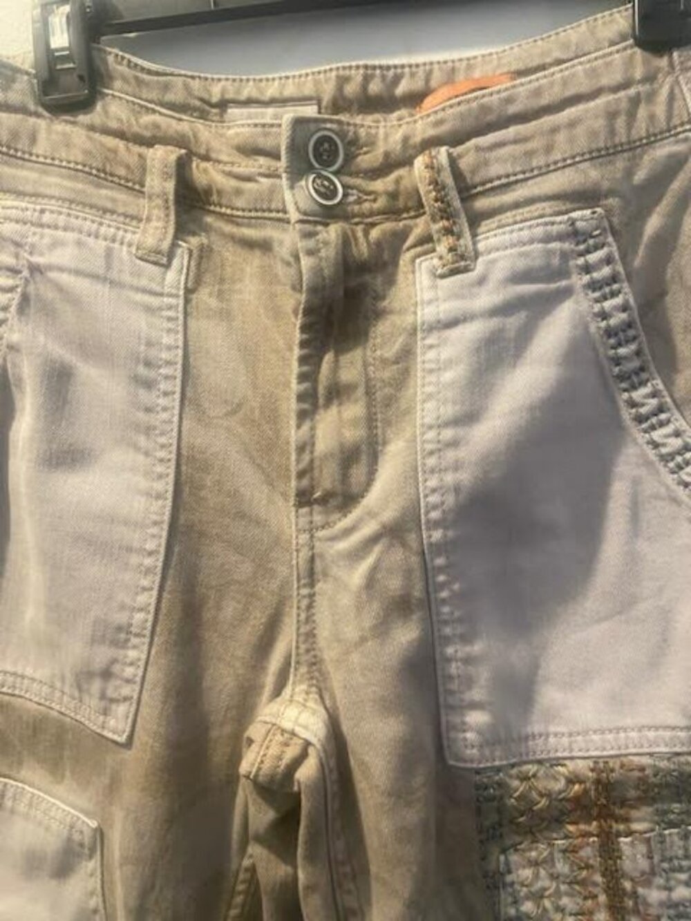 Pilcro by Anthropologie Beige Patchwork Cargo Pants - Picture 6 of 13